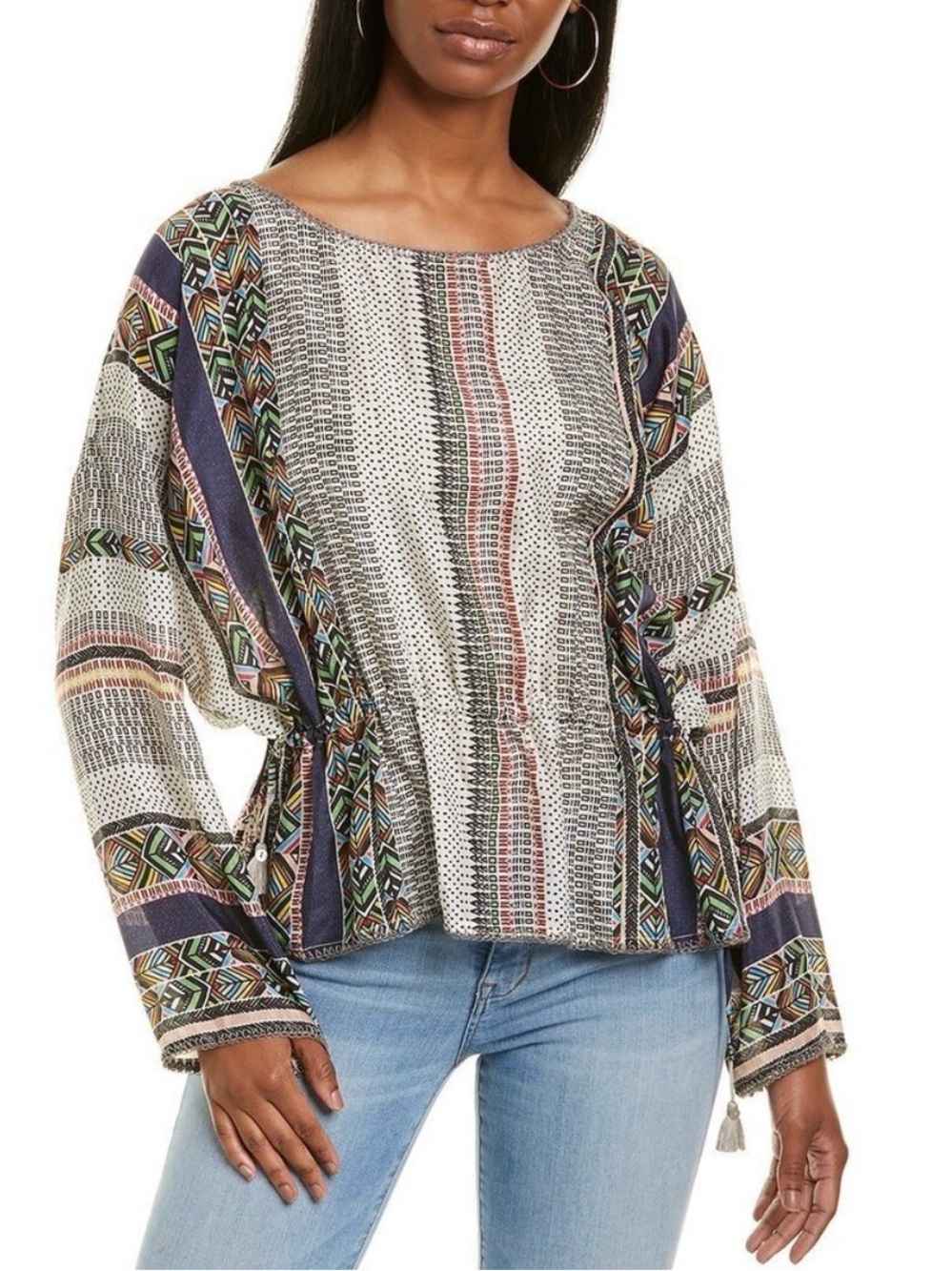 JOHNNY WAS Premino Silk Blouse Size Large